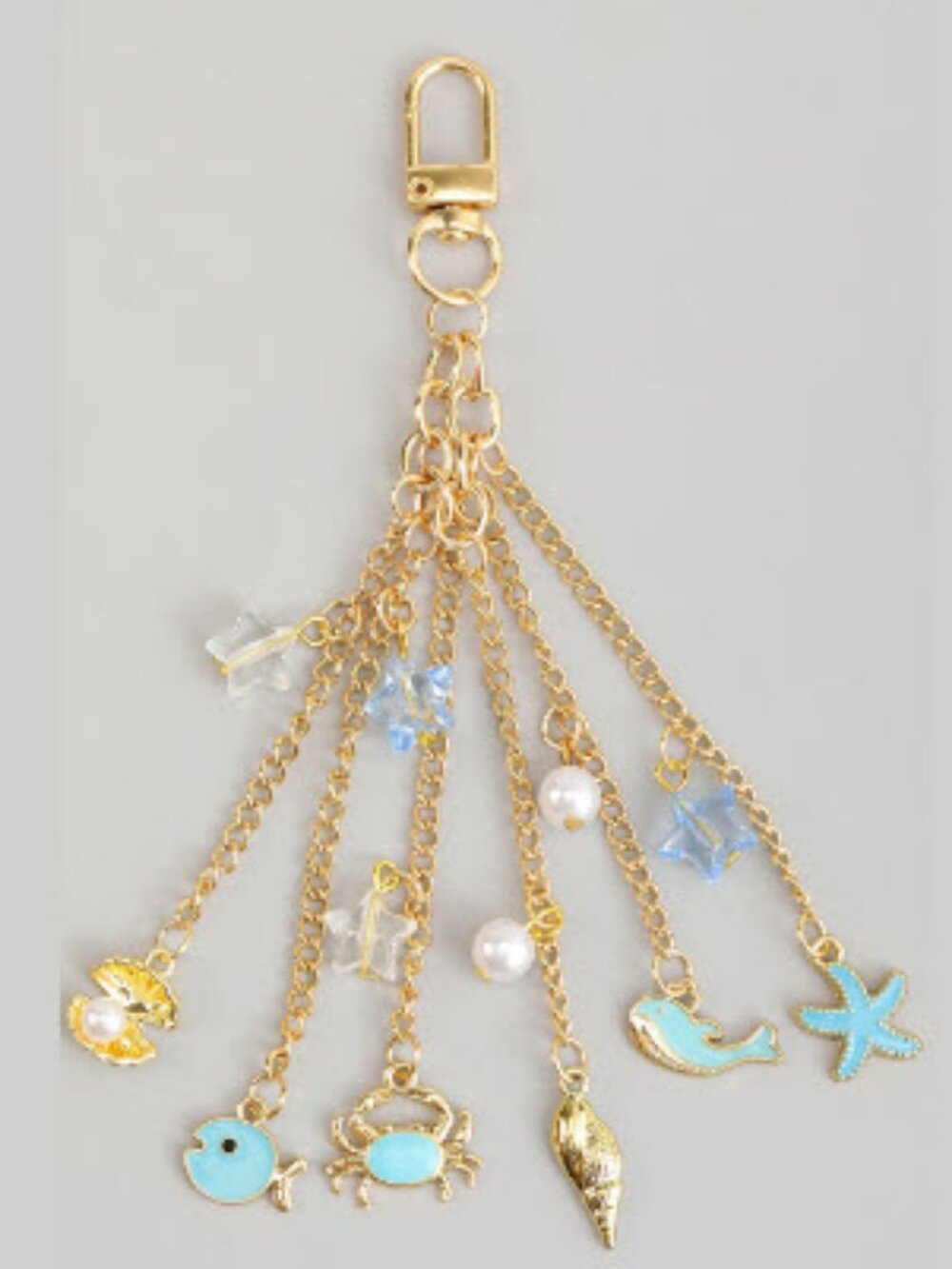 Sealife Bag Charm Keychain. 6" Long